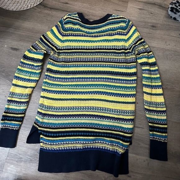 Women’s BCBGMaxAzria Ananda yellow blue Multicolor Striped Sweater, Size S - Picture 2 of 4